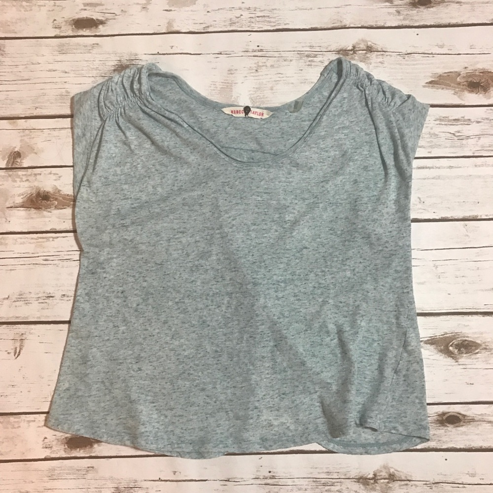 Rebecca Taylor Light Blue T Shirt Top Size Small